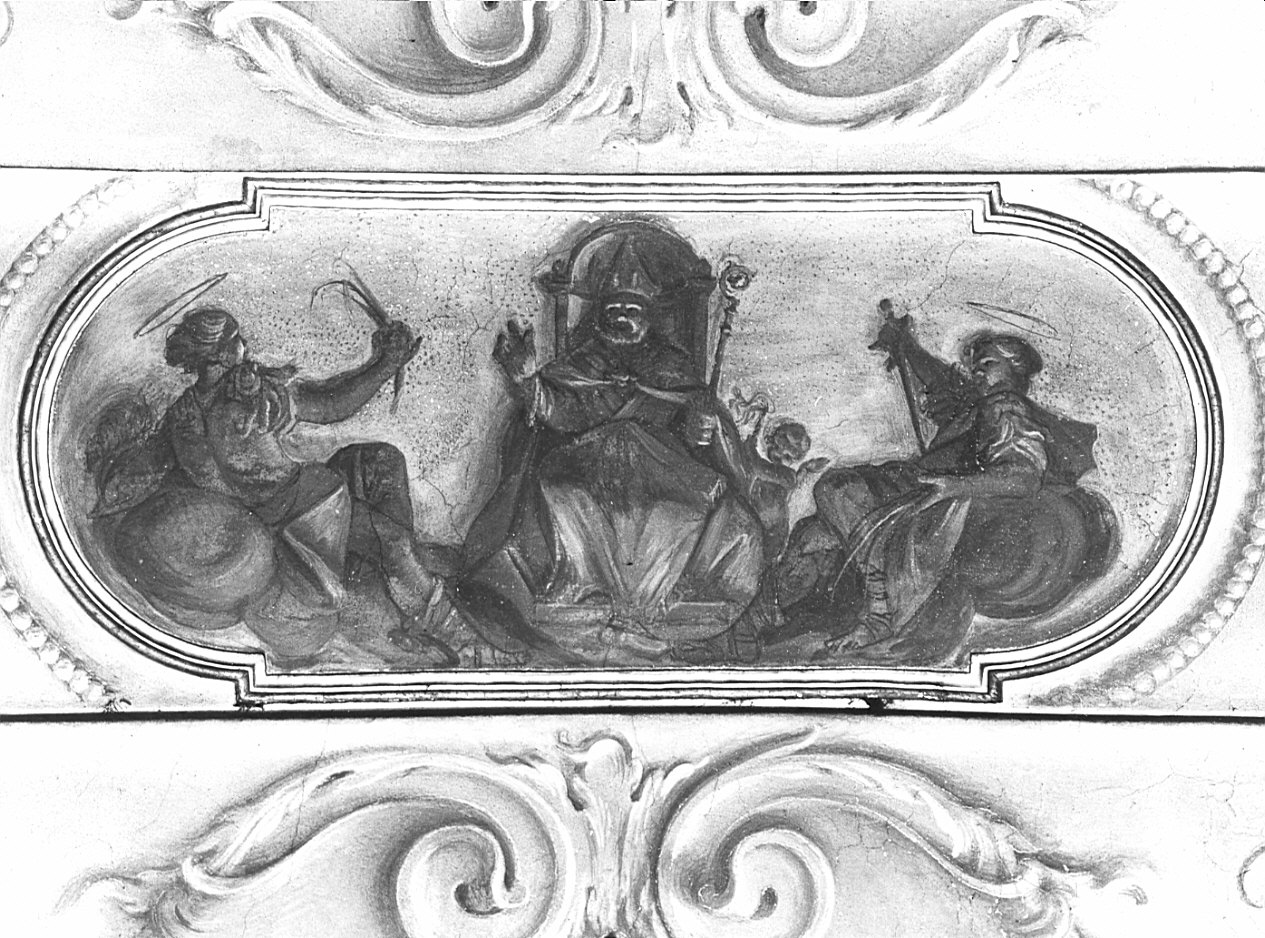Sant'Ambrogio tra San Gervasio e San Protasio (dipinto, elemento d'insieme) di Maggi Pietro, Longone Antonio (sec. XVIII)