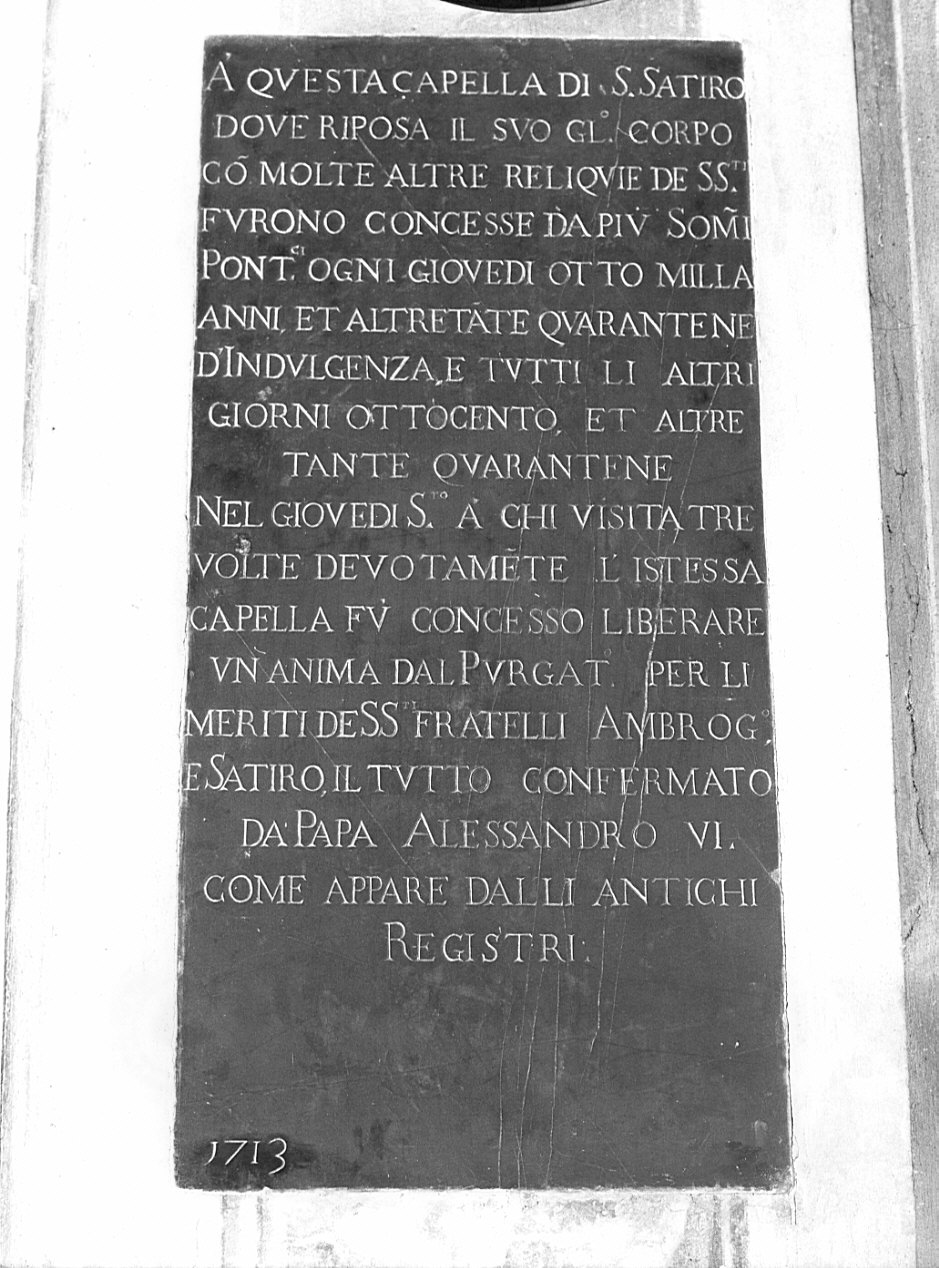 lapide commemorativa, opera isolata - bottega lombarda (sec. XVIII)