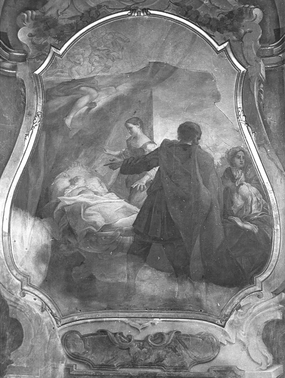 miracolo delle api (dipinto, elemento d'insieme) di Porta Ferdinando, Longone Antonio (sec. XVIII)