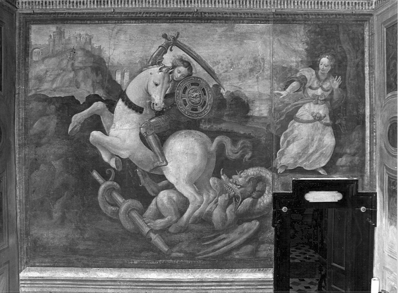 San Giorgio e la principessa (dipinto, elemento d'insieme) di Lanino Bernardino (sec. XVI)