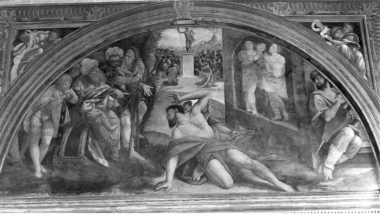 tre giovani ebrei nella fornace ardente (dipinto, elemento d'insieme) di Lanino Bernardino (sec. XVI)