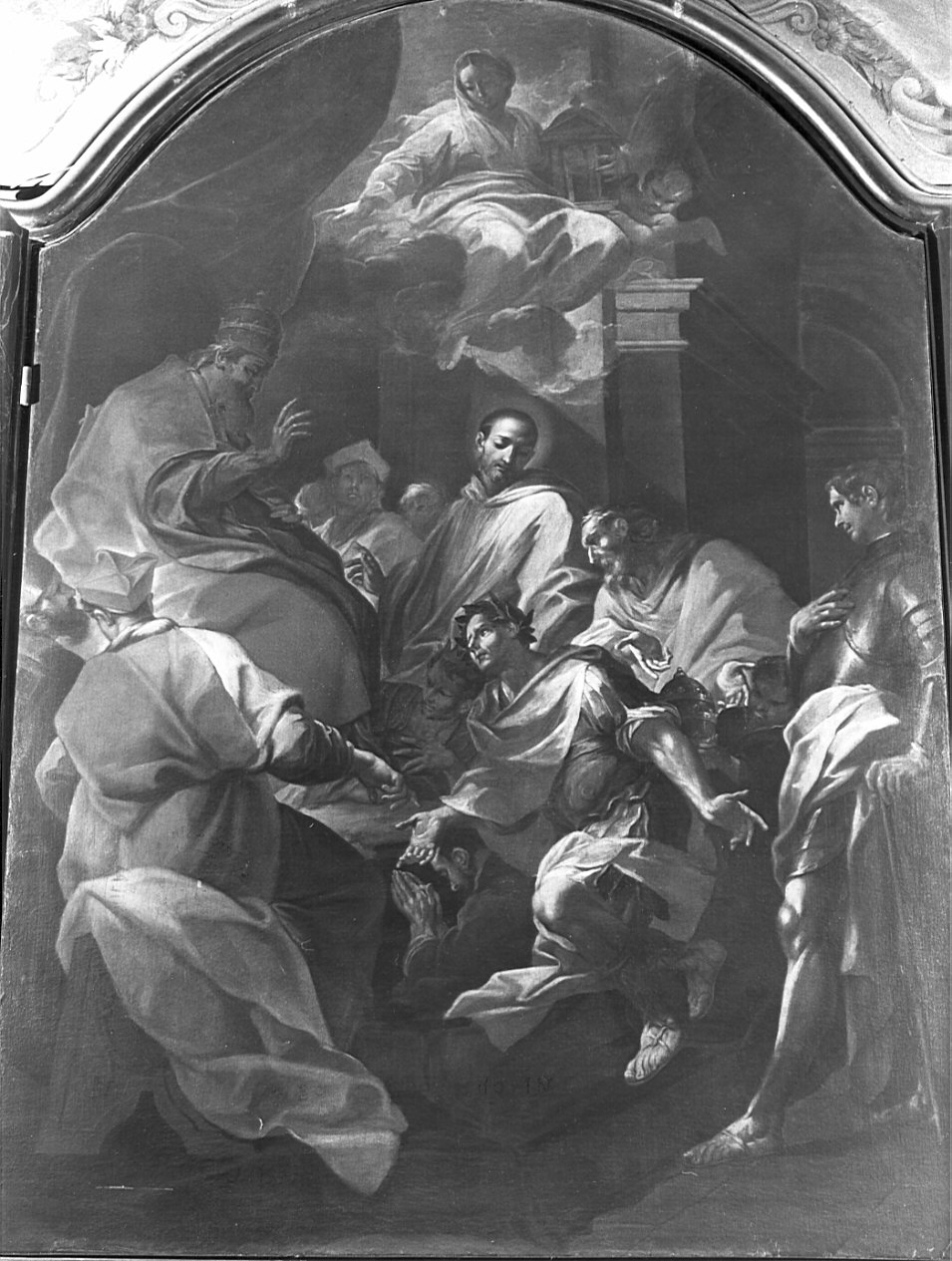 San Bernardo davanti al pontefice (dipinto, opera isolata) di Abbiati Filippo (sec. XVII)