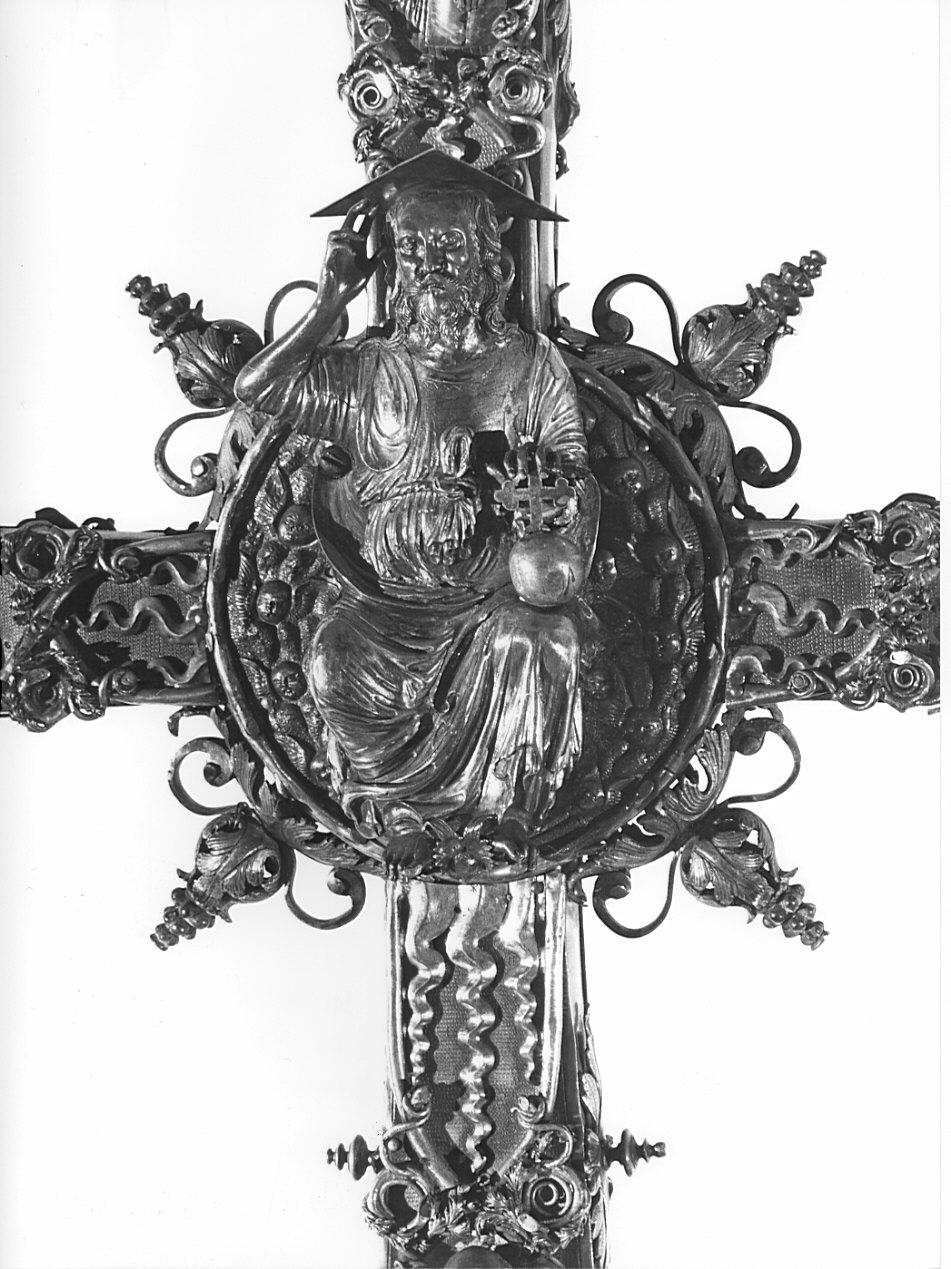 Dio Padre benedicente (scultura, elemento d'insieme) - bottega lombarda (fine sec. XV, sec. XVII)