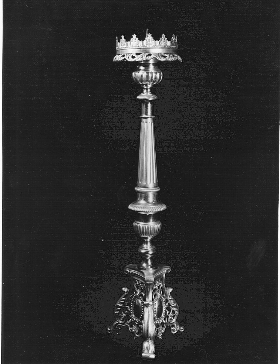 candeliere d'altare, coppia - bottega lombarda (fine/inizio secc. XIX/ XX)