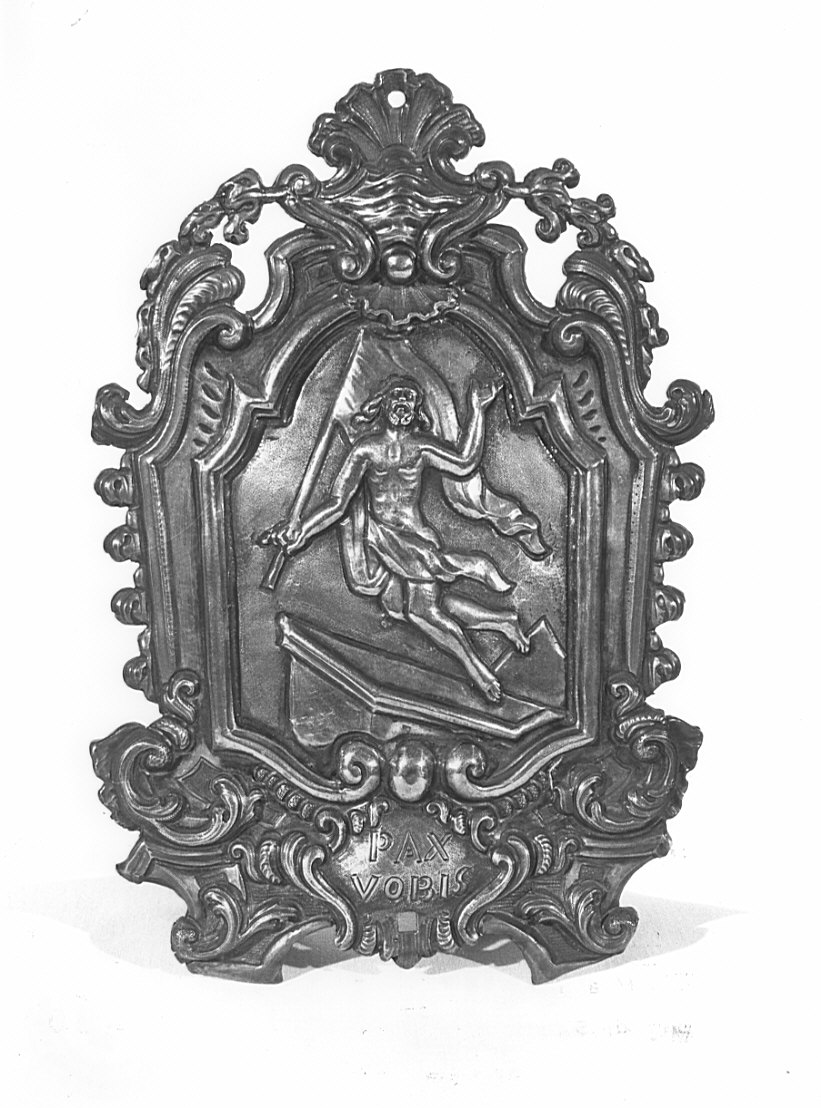 Cristo risorto (pace, opera isolata) - bottega lombarda (metà sec. XVIII)