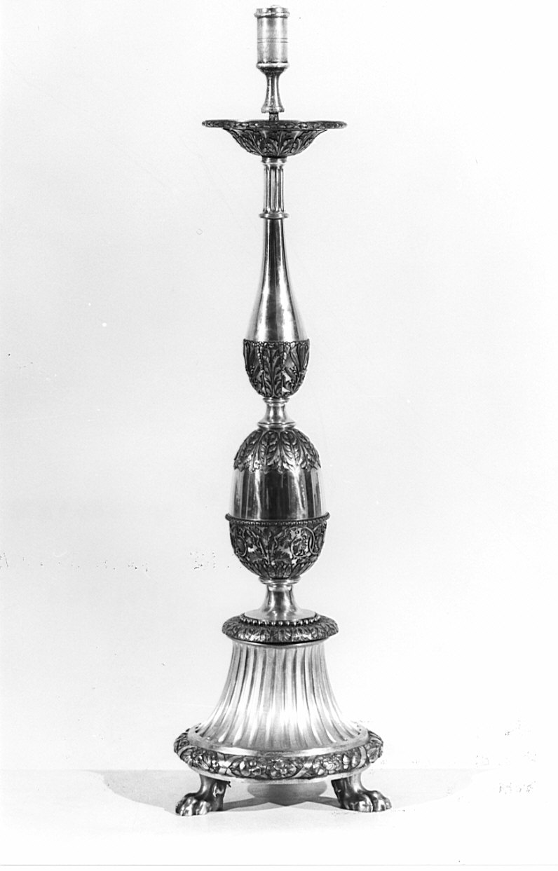 candeliere d'altare, serie - bottega lombarda (prima metà sec. XIX)