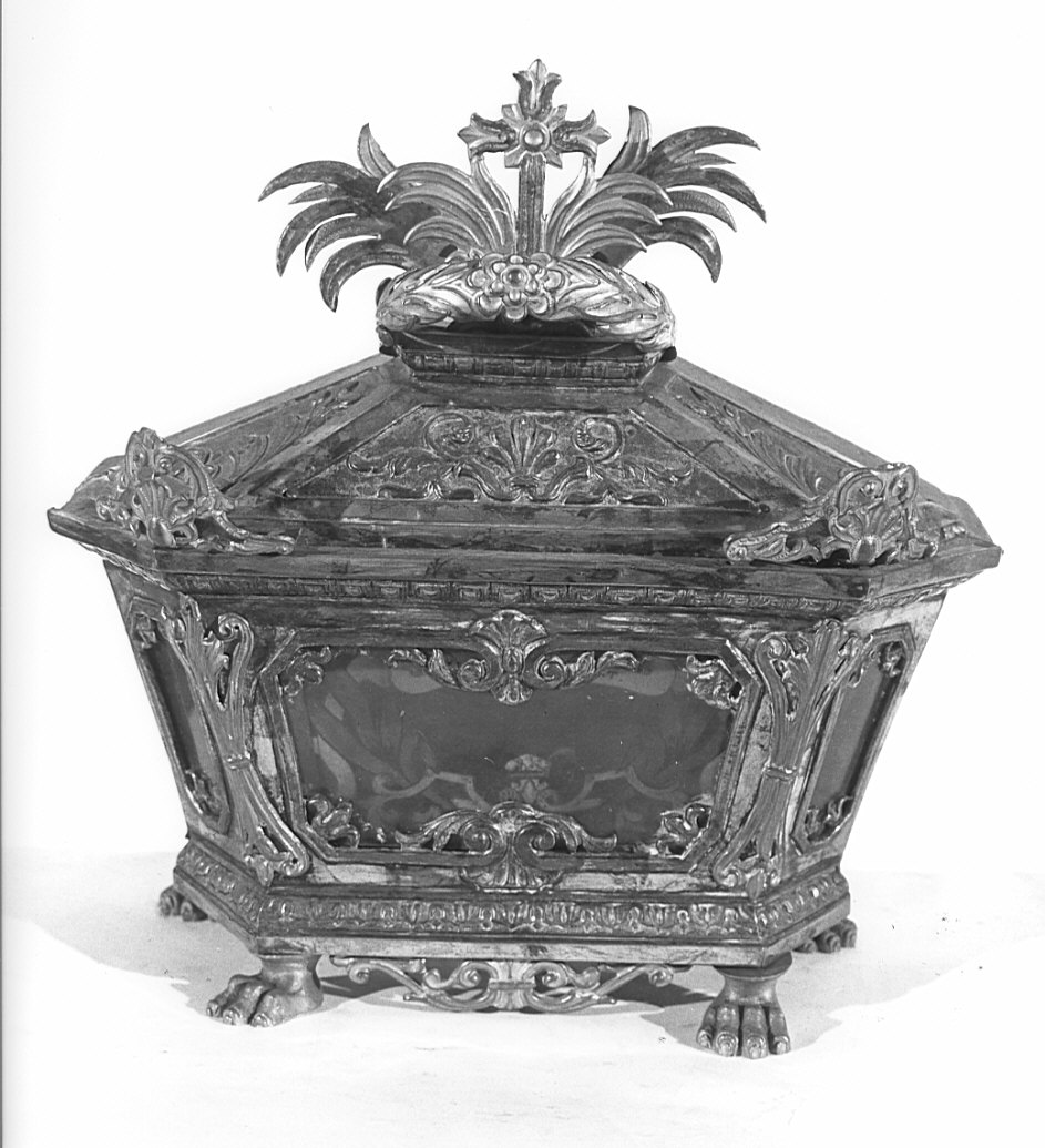 reliquiario a teca - a urna, opera isolata - bottega lombarda (sec. XIX)