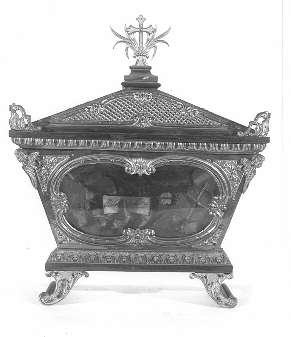 reliquiario a teca - a urna, opera isolata - bottega lombarda (sec. XIX)