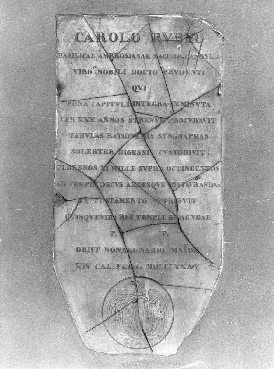 lapide tombale, opera isolata - bottega lombarda (sec. XIX)