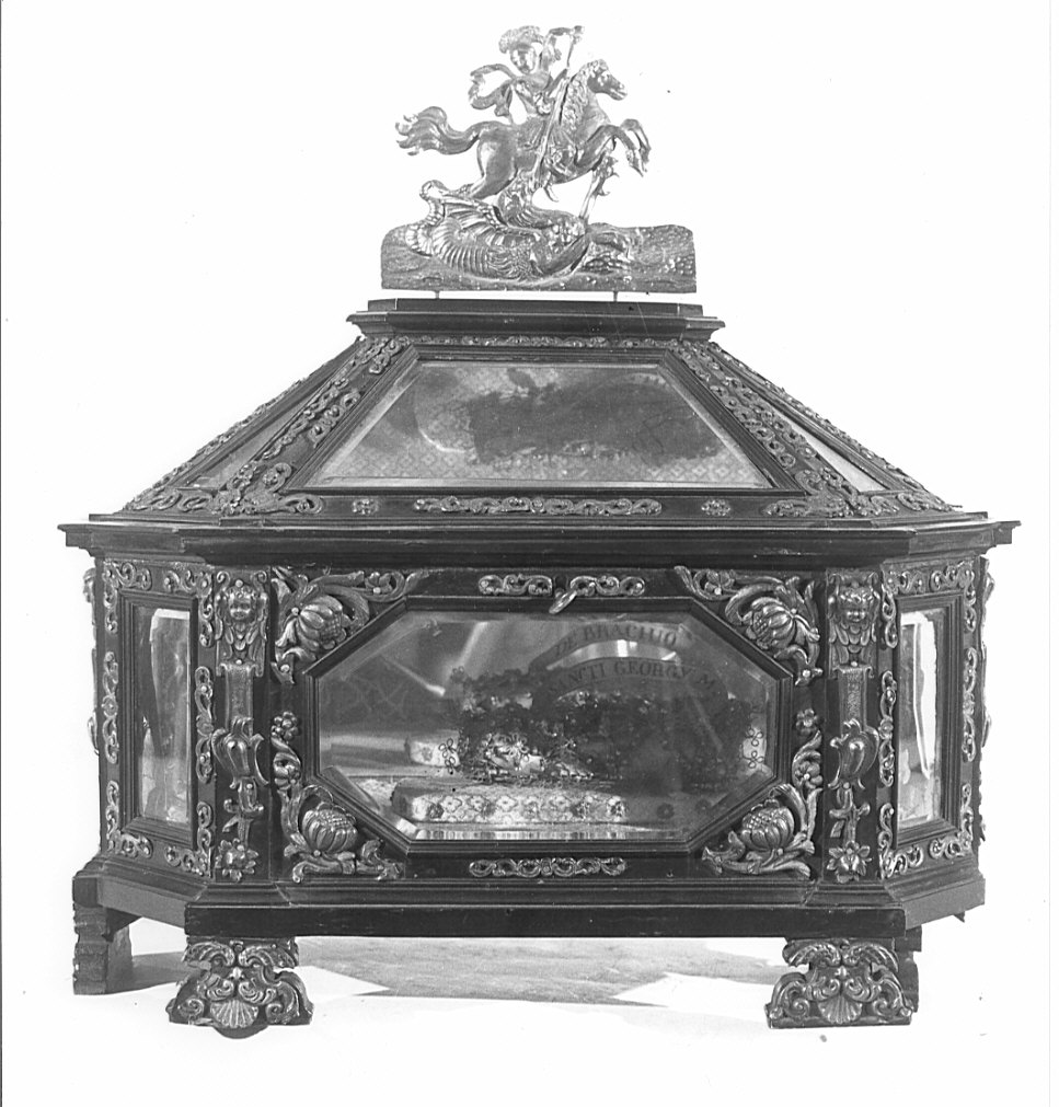 reliquiario a teca - a urna, opera isolata - bottega lombarda (prima metà sec. XVII)