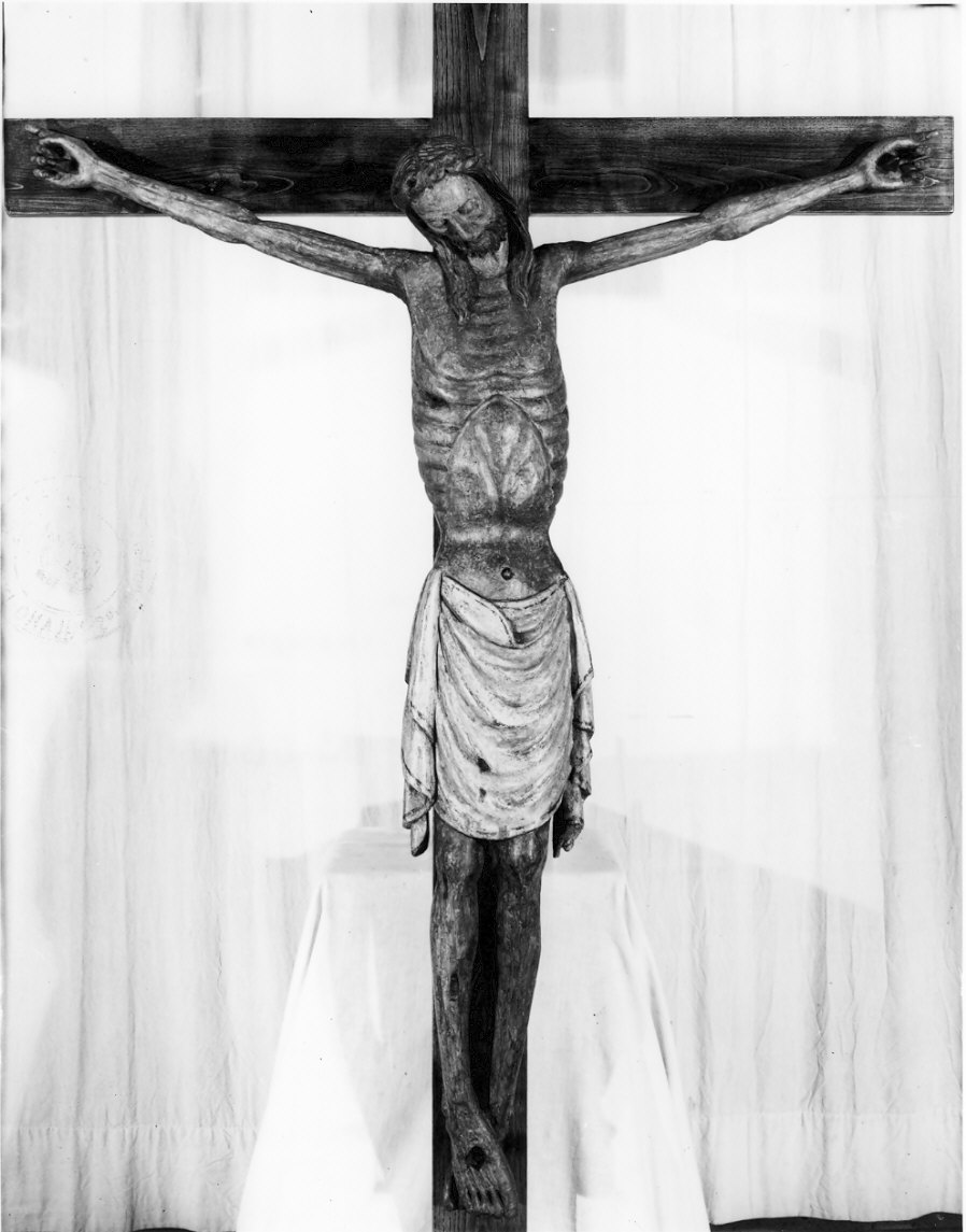 crocifisso, opera isolata - bottega lombarda (metà sec. XIV)