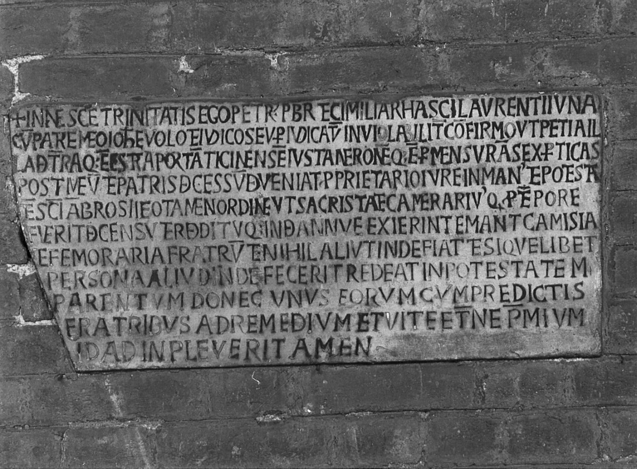 iscrizione (lapide, opera isolata) - bottega lombarda (sec. XI)