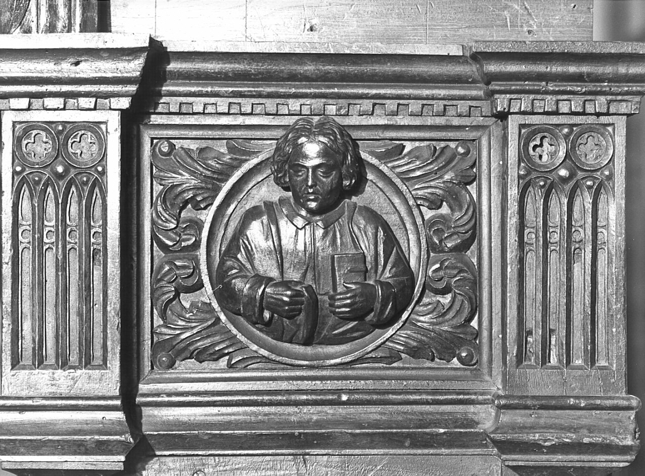 Santi (rilievo, serie) di Del Maino Giacomo (fine sec. XV)