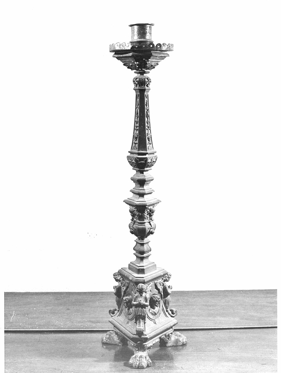 candeliere d'altare, serie - bottega lombarda (fine/inizio secc. XIX/ XX)