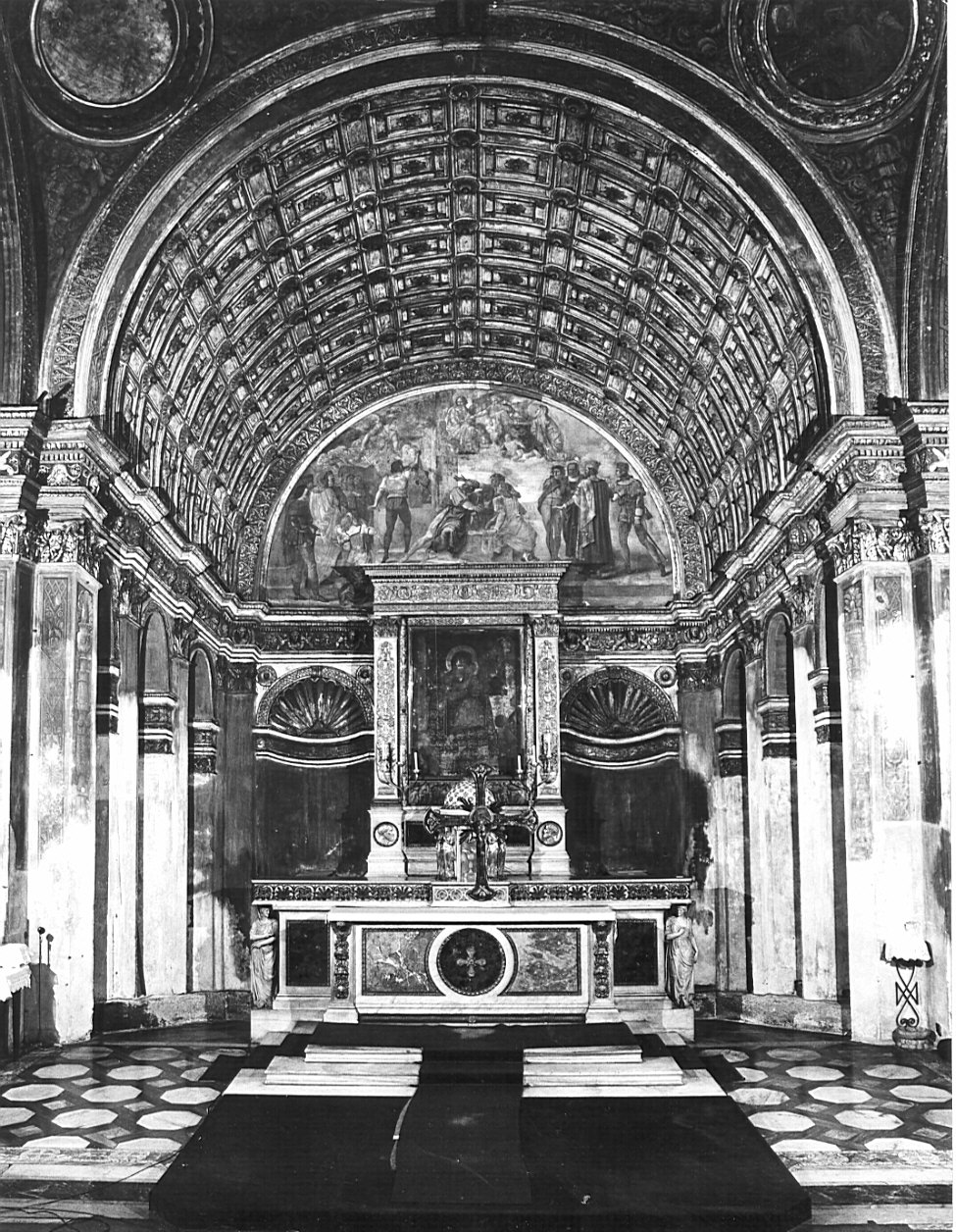 finto coro prospettico (decorazione plastico-architettonica, complesso decorativo) di Bramante Donato - bottega lombarda (sec. XV)