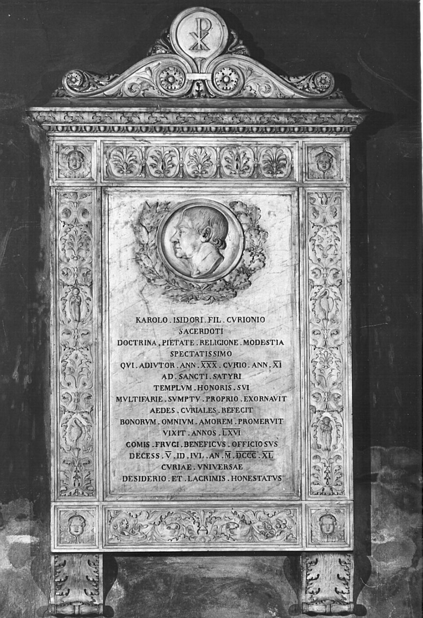 lapide commemorativa, opera isolata - bottega lombarda (sec. XIX)