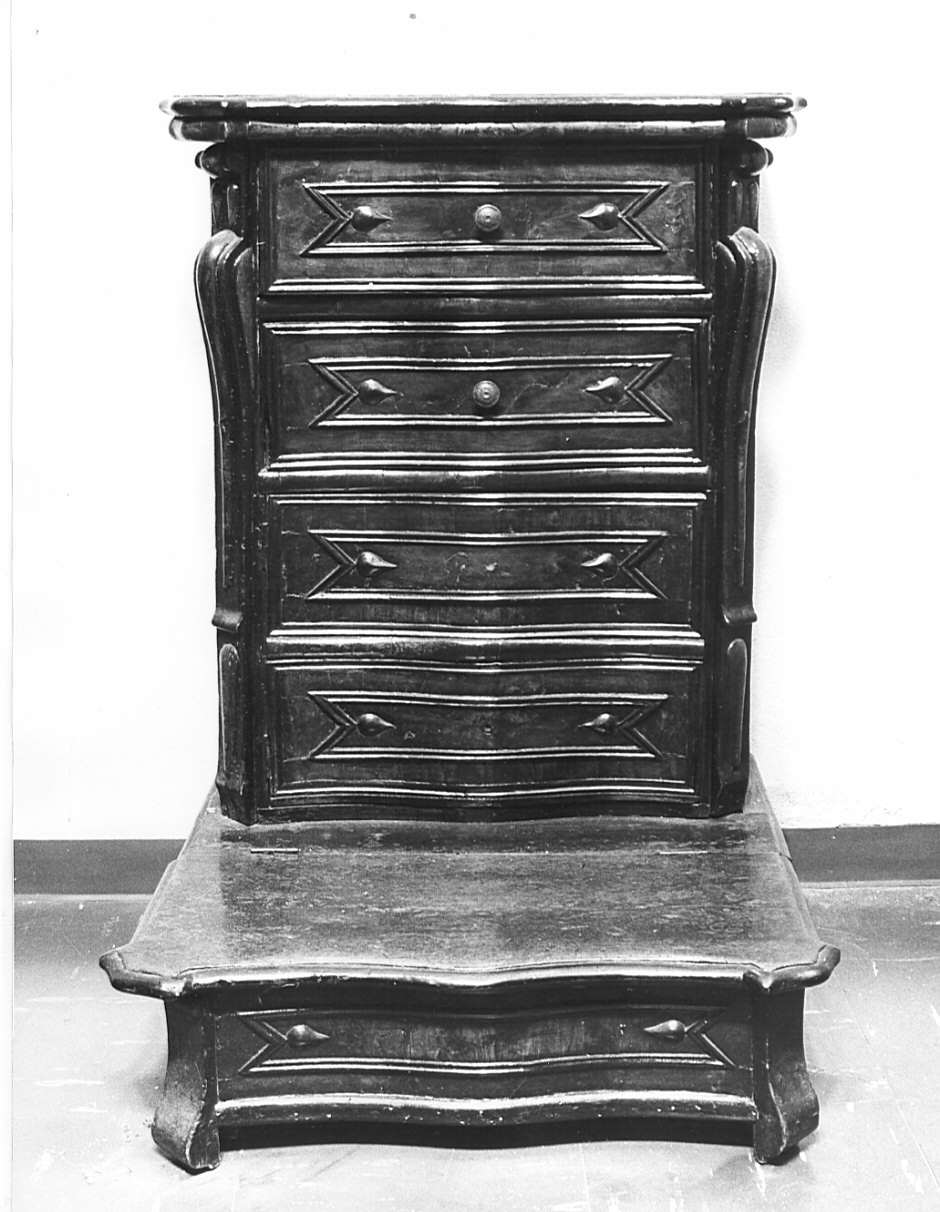 inginocchiatoio - a stipetto, opera isolata - bottega lombarda (sec. XVIII)