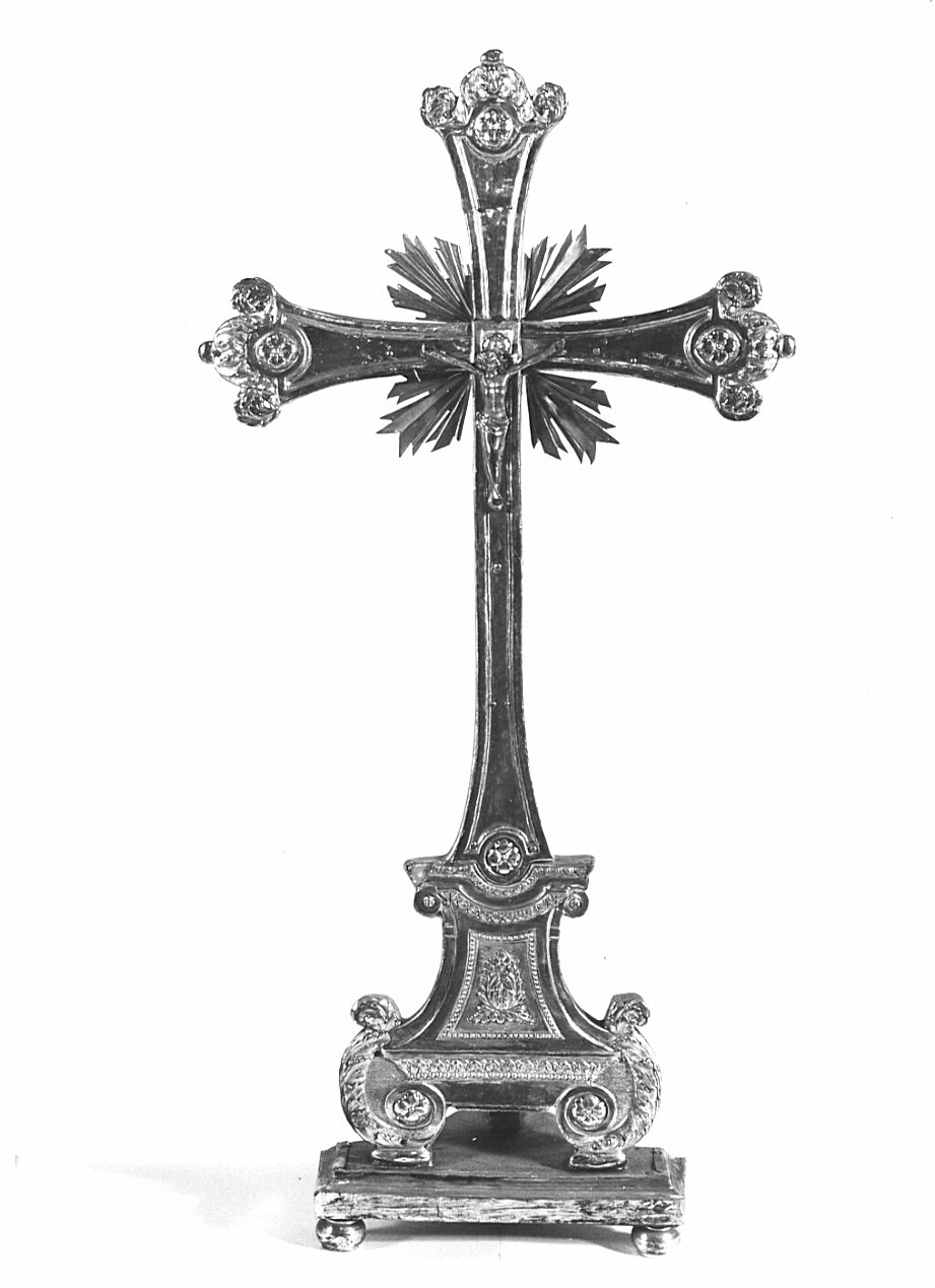 croce d'altare, opera isolata - bottega lombarda (prima metà sec. XIX)
