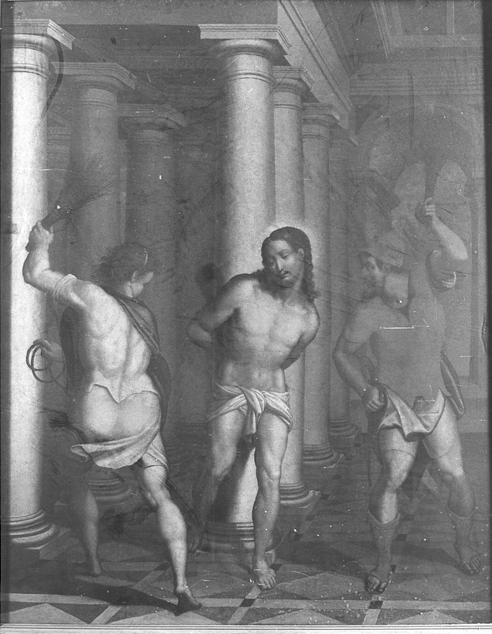 flagellazione di Cristo (dipinto, opera isolata) - ambito lombardo (seconda metà sec. XVI)