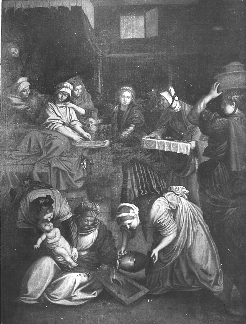 nascita di Maria Vergine (dipinto, opera isolata) - ambito lombardo (fine sec. XVI)