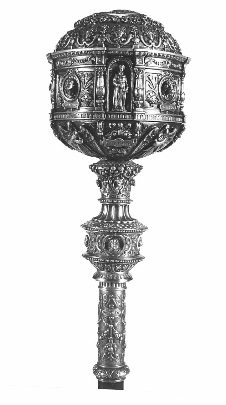 mazza processionale, opera isolata - bottega lombarda (fine/inizio secc. XIX/ XX)