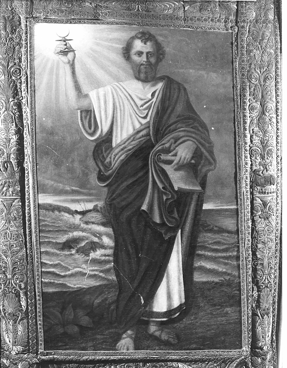 San Satiro/ Occhio di Dio (stendardo processionale, opera isolata) - manifattura lombarda (sec. XIX)