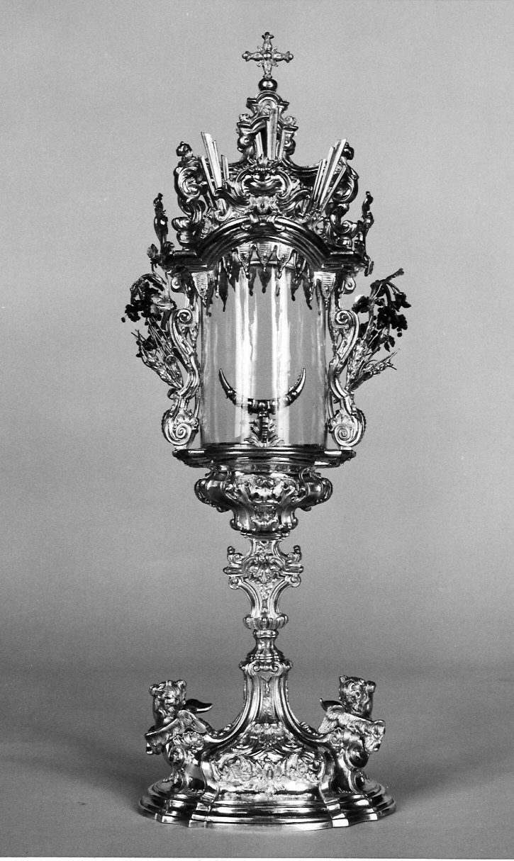 ostensorio architettonico, opera isolata - bottega lombarda (primo quarto sec. XVIII)