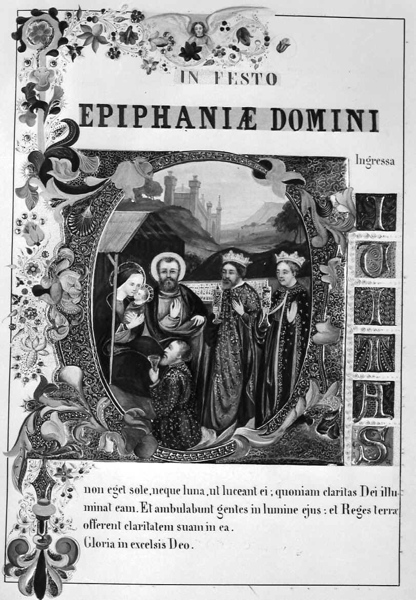 adorazione dei Re Magi (miniatura, elemento d'insieme) di Albini Fioretto Antonietta (attribuito) (sec. XIX)