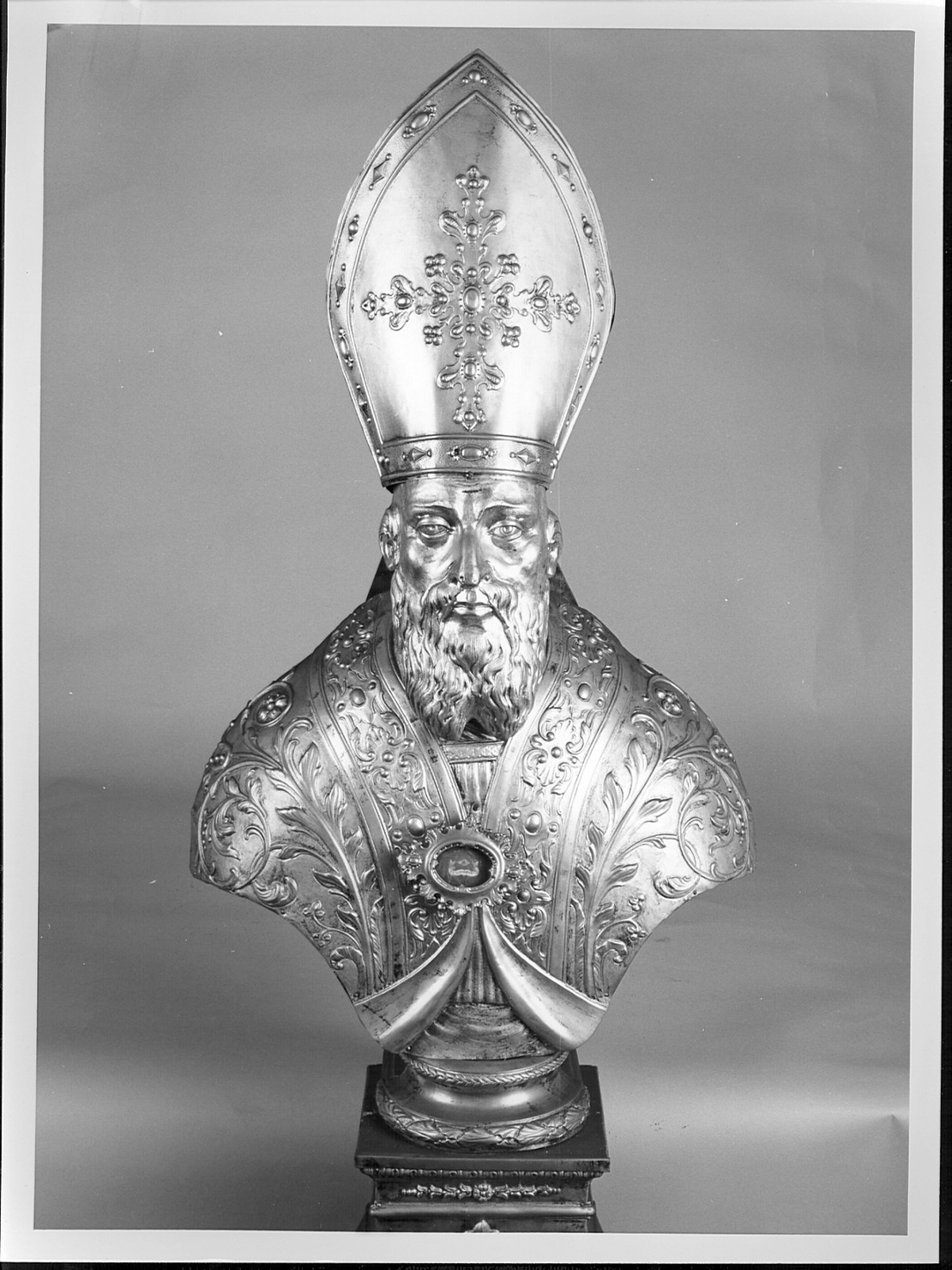 Sant'Ambrogio (reliquiario - a busto, opera isolata) - bottega lombarda (secc. XVIII/ XIX)