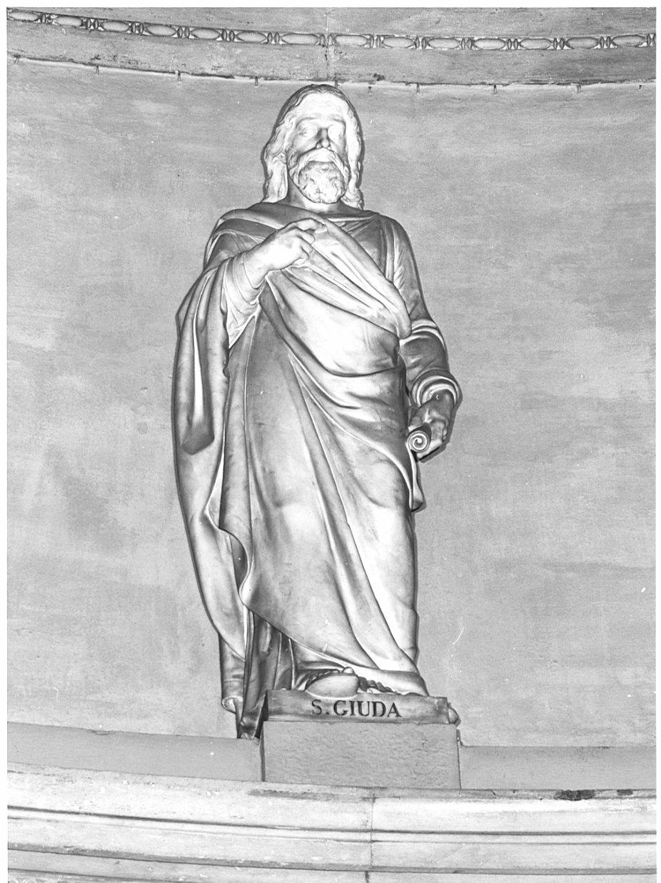 San Giuda apostolo (statua, elemento d'insieme) di Marchesi Pompeo (scuola), Bellora Giovanni (attribuito) (metà sec. XIX)