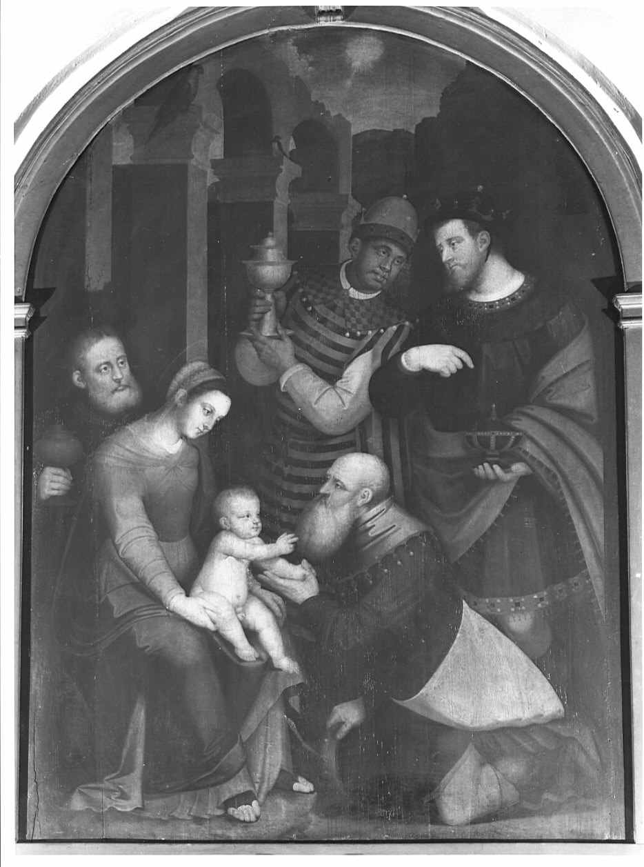adorazione dei Re Magi (dipinto, opera isolata) - ambito lombardo (metà sec. XVI)