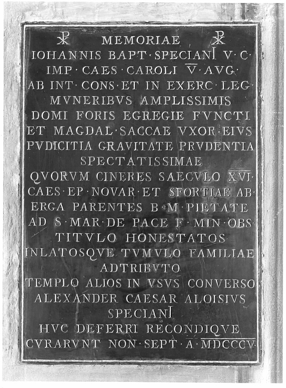lapide commemorativa, opera isolata - bottega lombarda (sec. XIX)