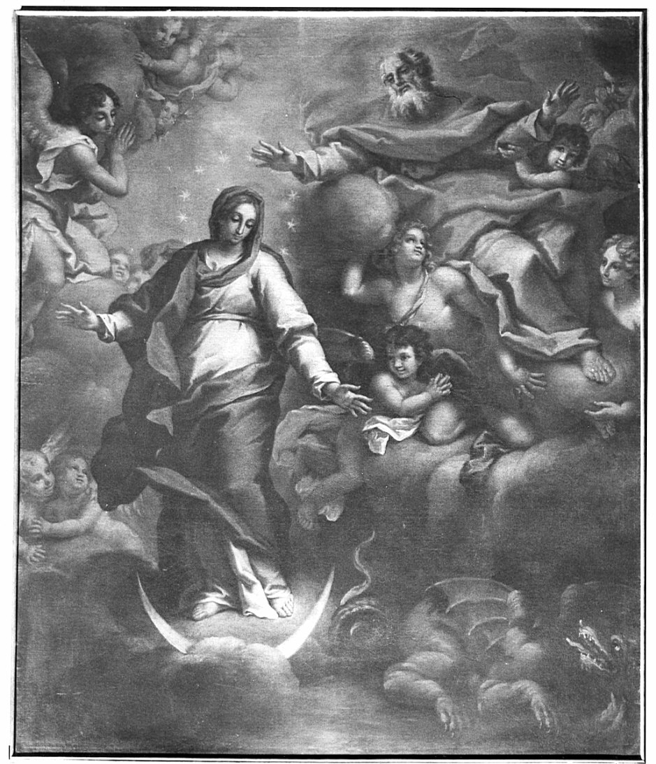 Immacolata Concezione (dipinto, opera isolata) di Nuvolone Carlo Francesco (bottega) (sec. XVII)