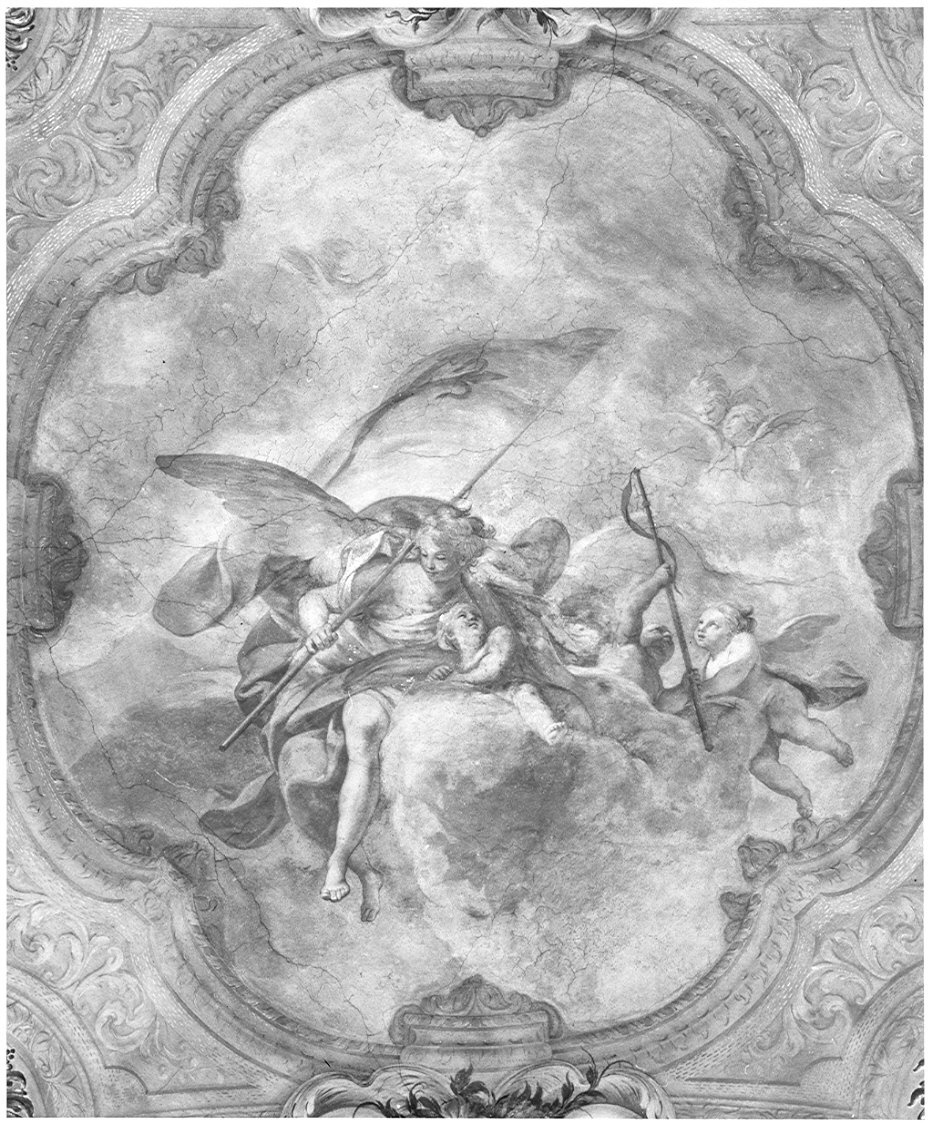 trionfo della Fortezza (dipinto, elemento d'insieme) di Sassi Giovanni Battista (attribuito) (sec. XVIII)