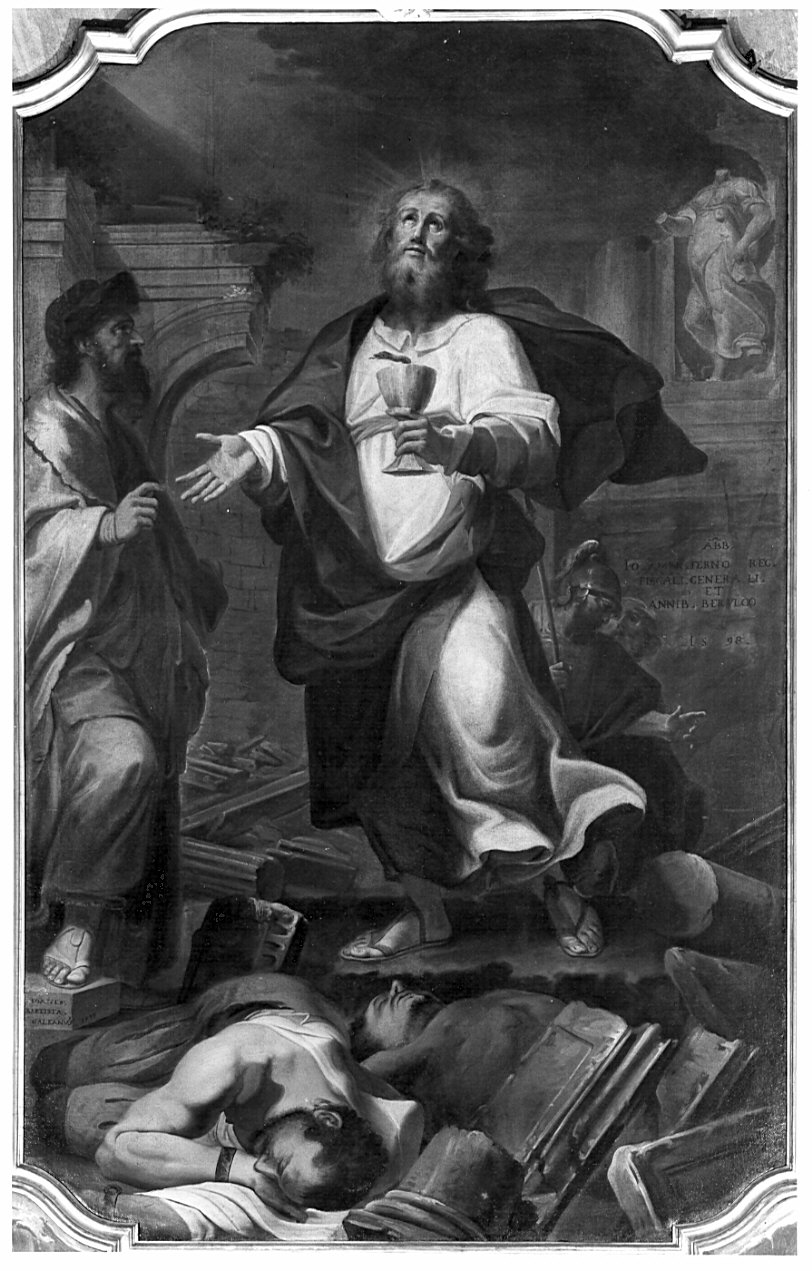 San Giovanni Evangelista beve dal calice avvelenato (dipinto, opera isolata) di Galeani G.B (sec. XVI)