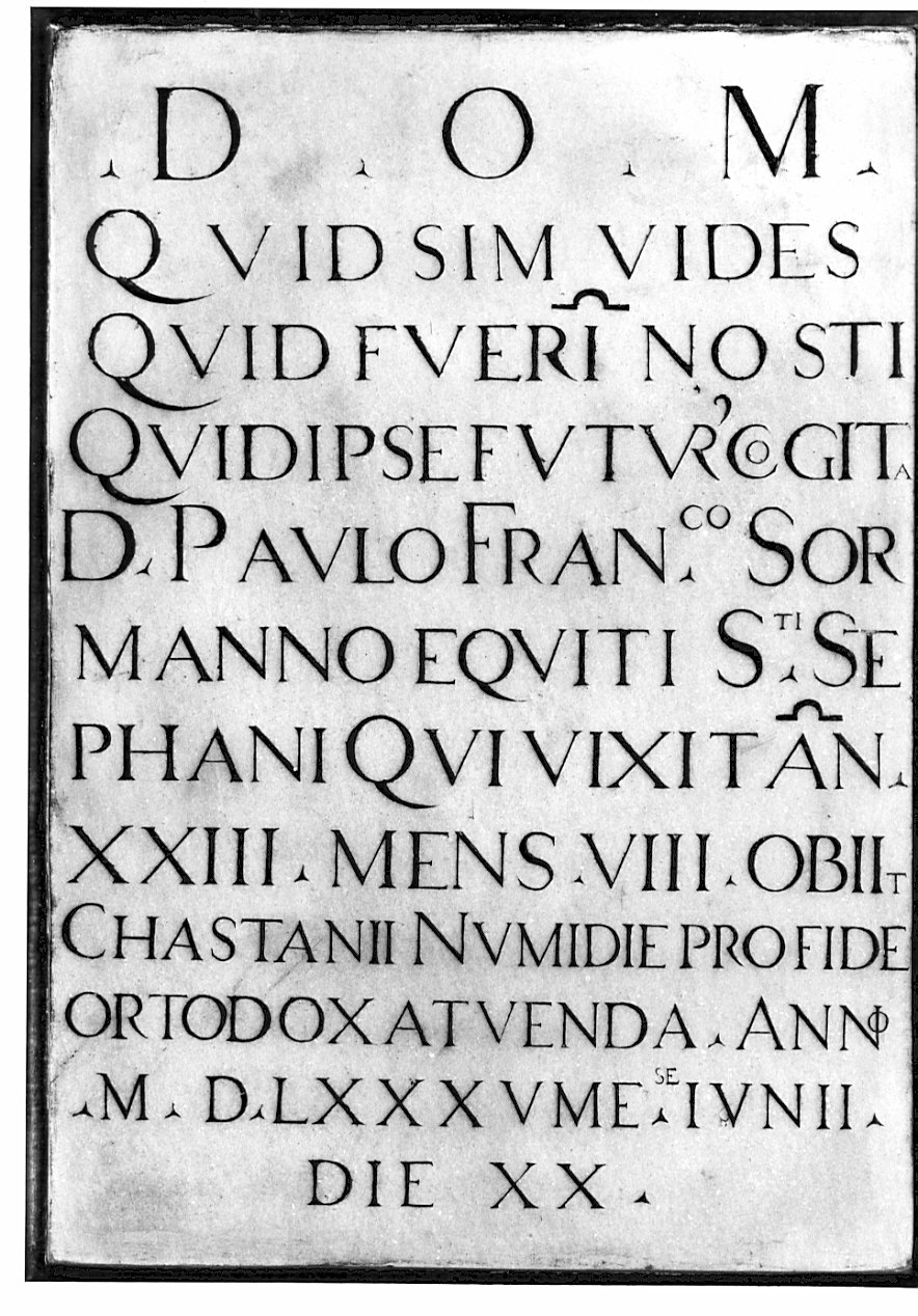 lapide documentaria, opera isolata - bottega lombarda (sec. XVI)