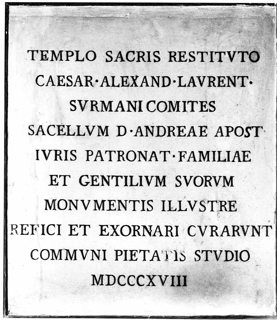 lapide documentaria, opera isolata - bottega lombarda (sec. XIX)