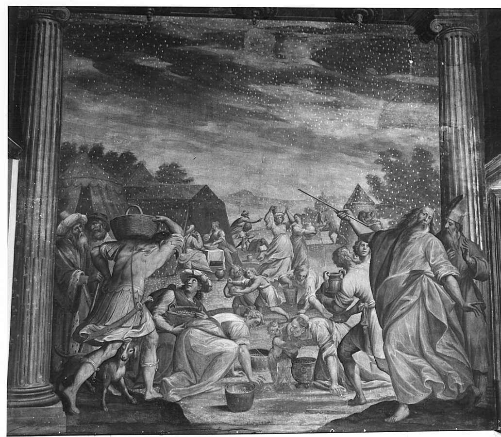 caduta della manna (dipinto, opera isolata) di Della Rovere Giovanni Battista detto Fiammenghino, Della Rovere Giovanni Mauro detto Fiammenghino (sec. XVII)