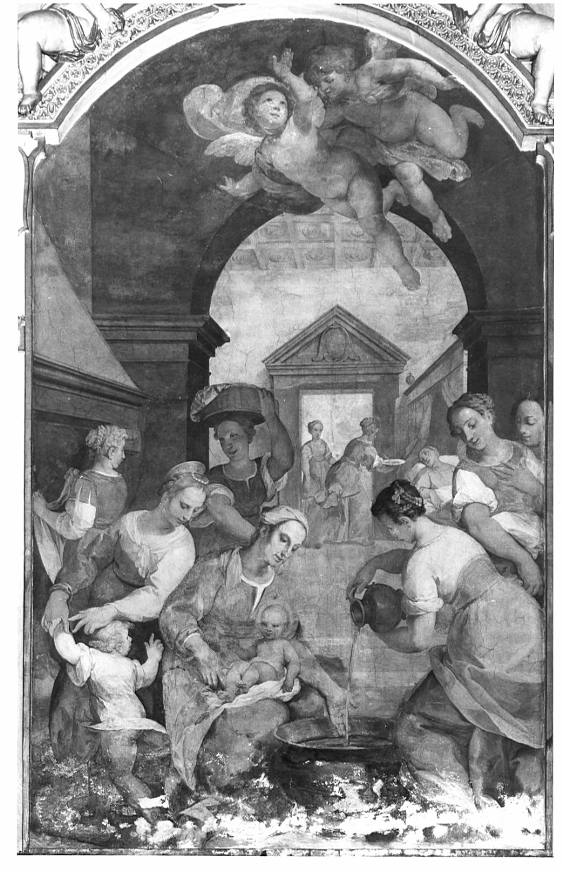 nascita di Maria Vergine (dipinto, opera isolata) di Barabino Simone (sec. XVII)