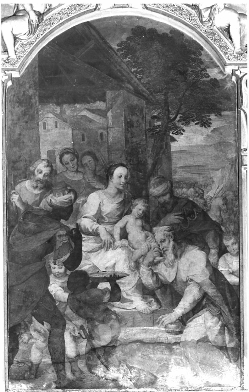 adorazione dei Re Magi (dipinto, opera isolata) di Barabino Simone (sec. XVII)