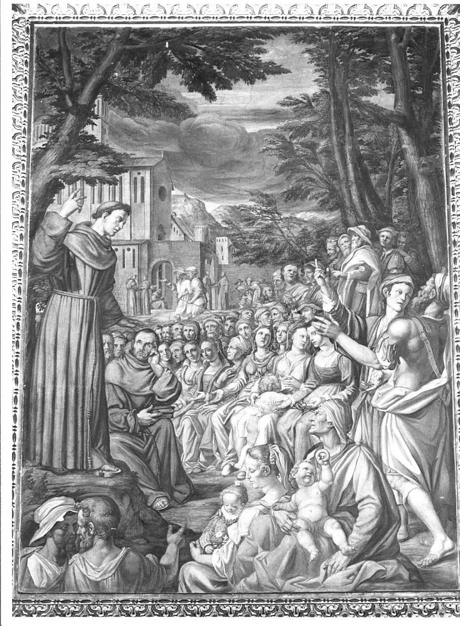 La predica di Sant'Antonio da Padova (dipinto, opera isolata) di Peterzano Simone (sec. XVI)