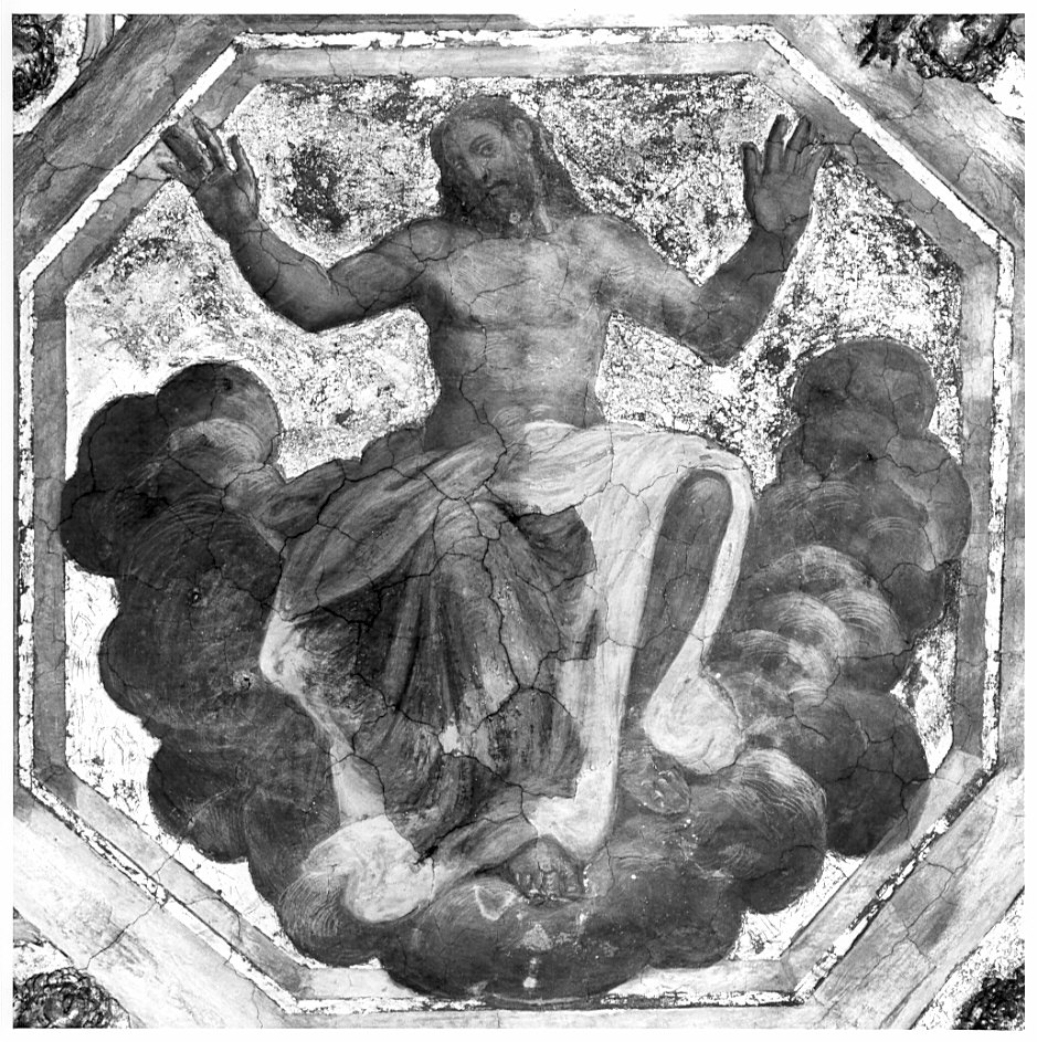 Cristo vittorioso e i quattro Evangelisti (decorazione pittorica, opera isolata) di Semino Ottavio (sec. XVI)
