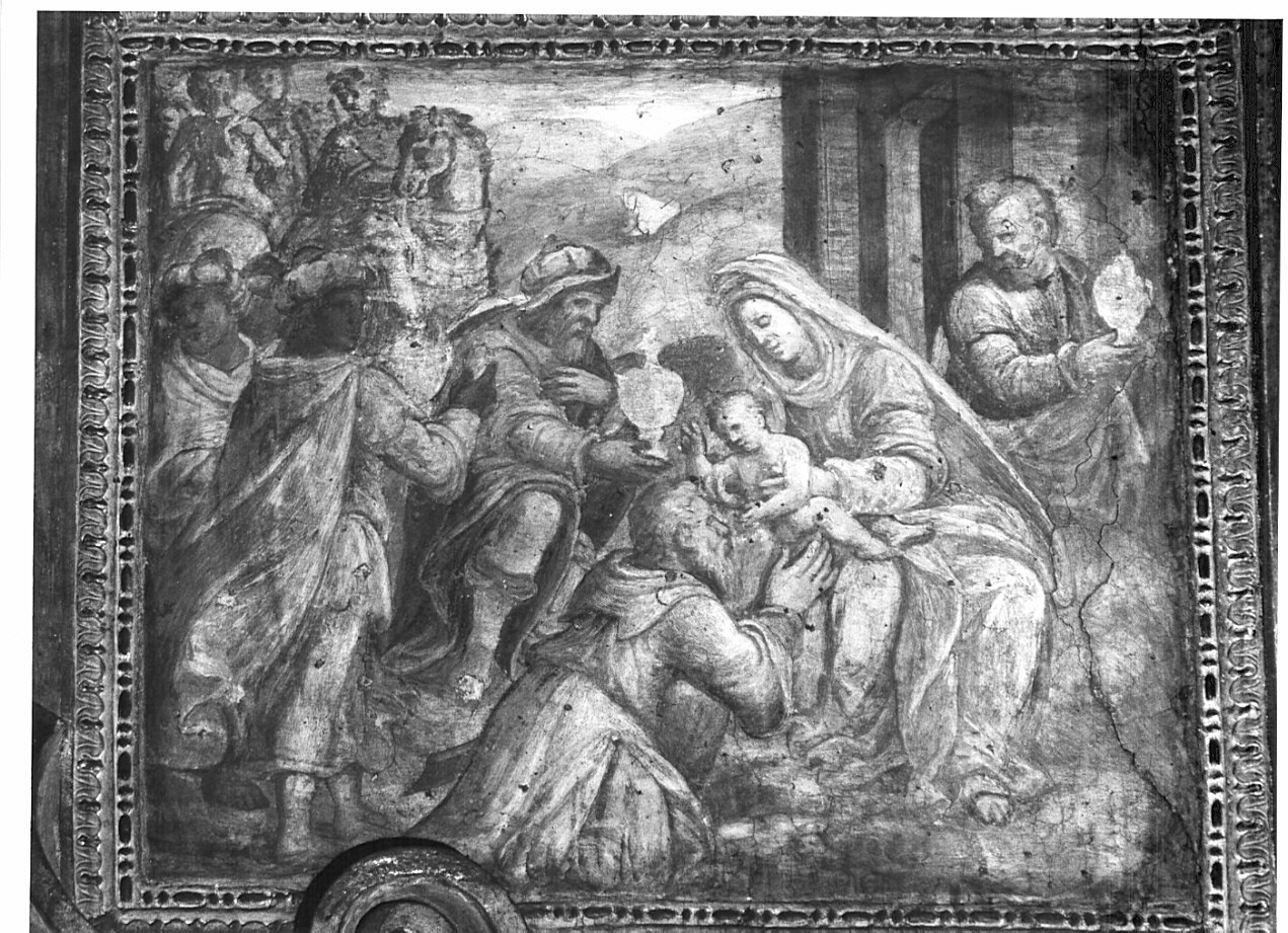 adorazione dei Re Magi (dipinto, opera isolata) di Semino Ottavio (sec. XVI)