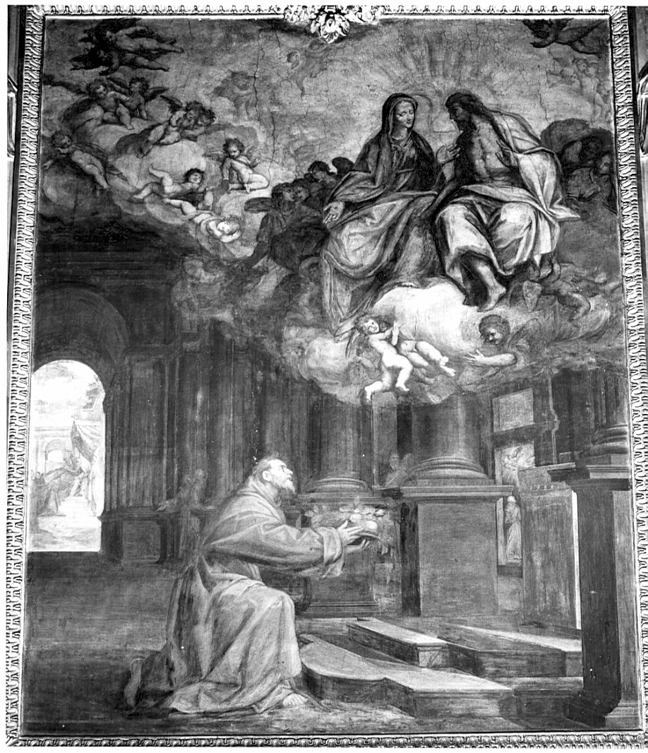 L'indulgenza della porziuncola (dipinto, opera isolata) di Della Rovere Giovanni Battista detto Fiammenghino, Della Rovere Giovanni Mauro detto Fiammenghino (sec. XVI)