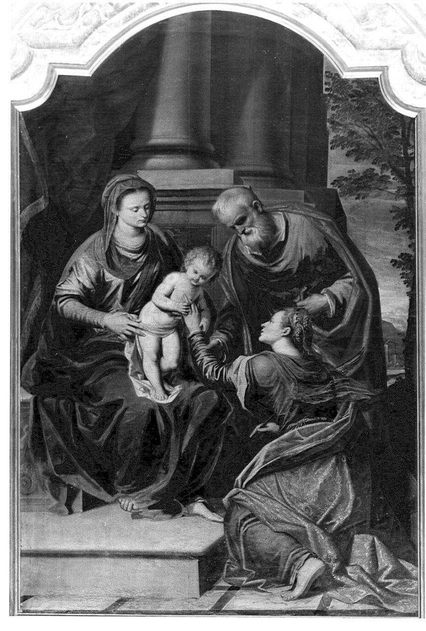 nozze mistiche di Santa Caterina (dipinto, opera isolata) di Peterzano Simone (sec. XVI)