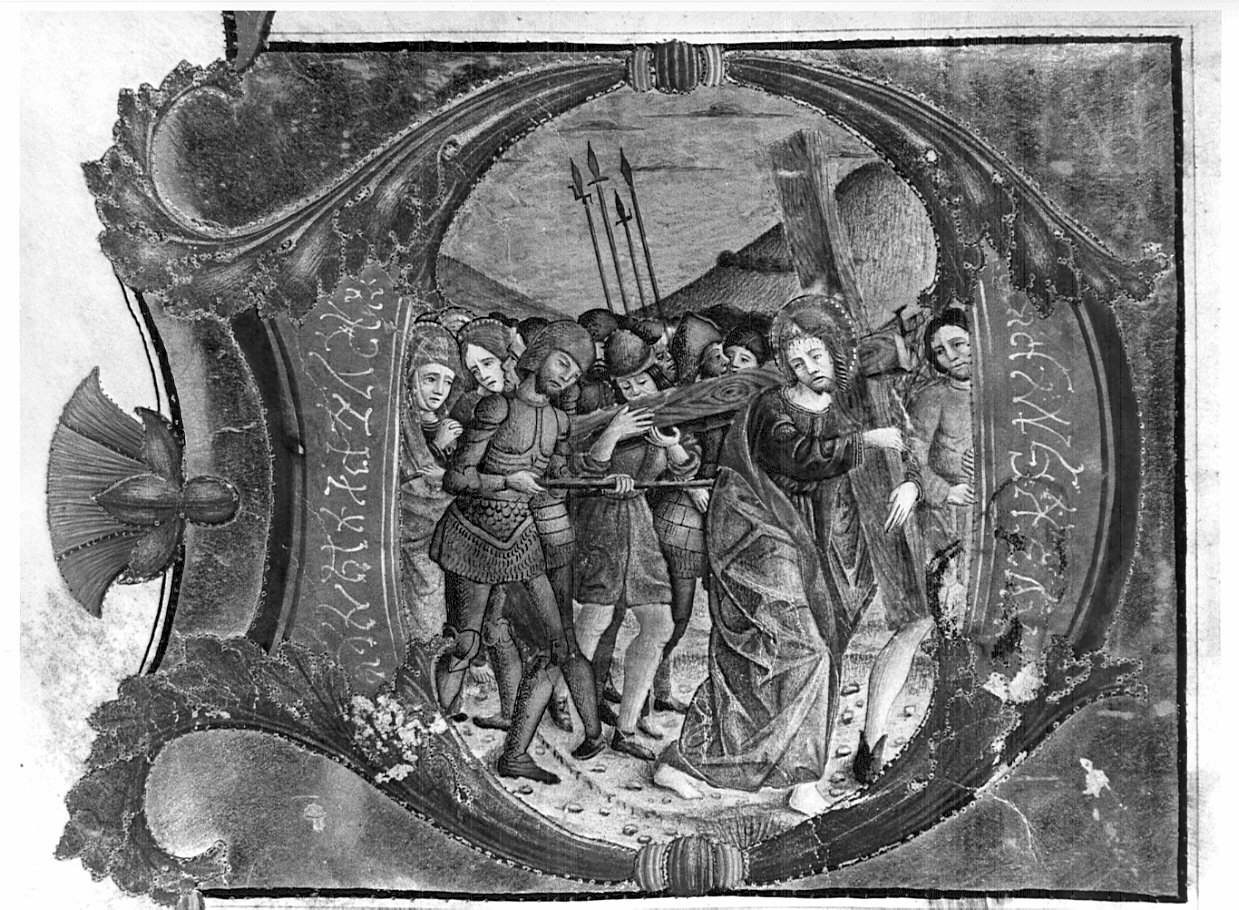 salita di Cristo al monte Calvario (miniatura, opera isolata) - ambito lombardo (fine/inizio secc. XV/ XVI)
