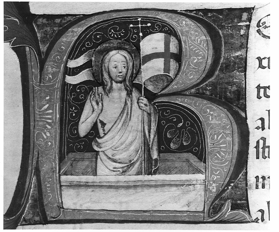 resurrezione di Cristo (miniatura, opera isolata) - ambito lombardo (prima metà sec. XV)