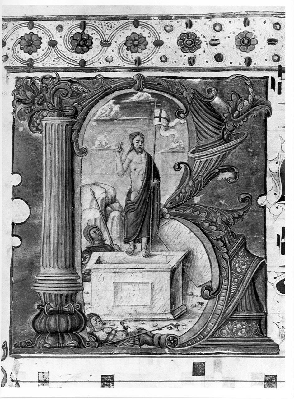 resurrezione di Cristo (miniatura, opera isolata) - ambito lombardo (seconda metà sec. XV)