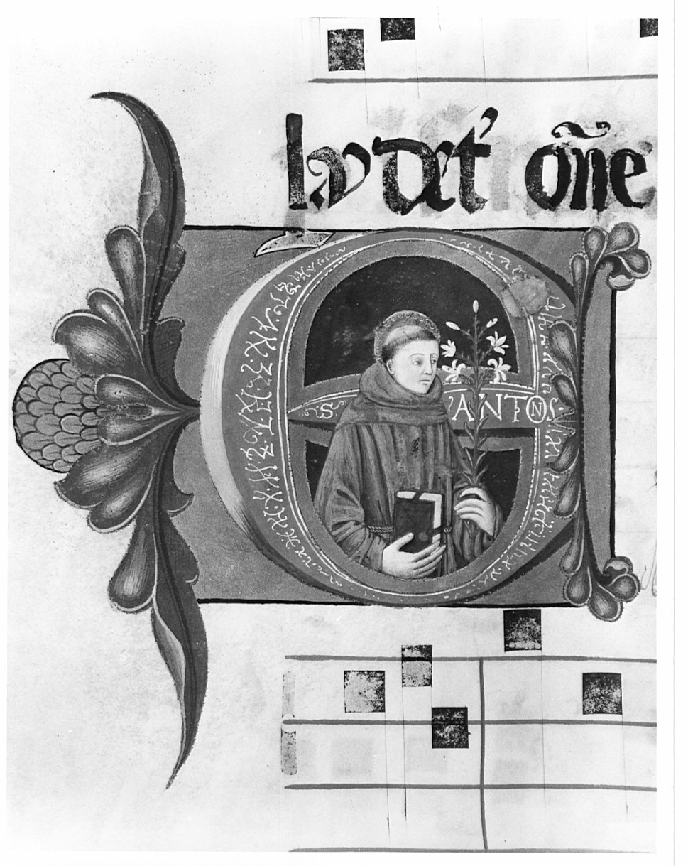 Sant'Antonio da Padova (miniatura, opera isolata) - ambito lombardo (fine/inizio secc. XV/ XVI)