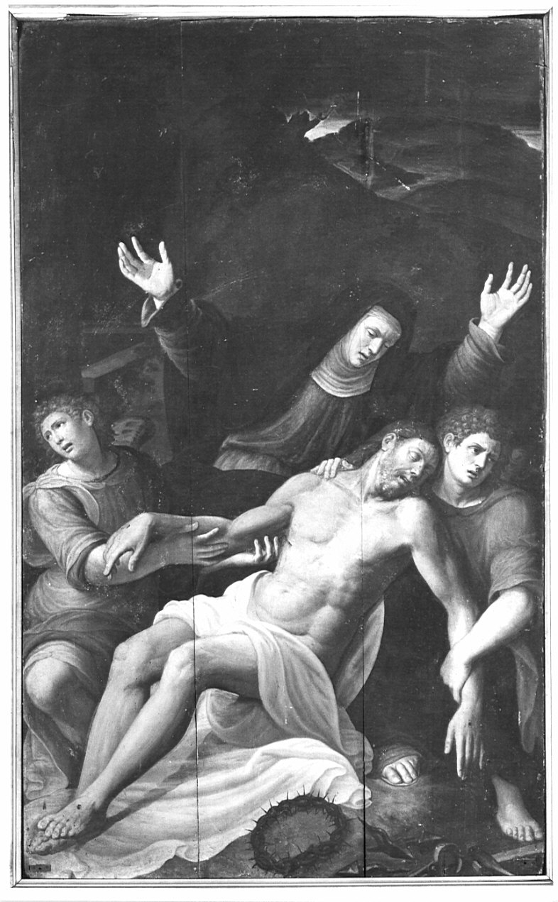 Pietà (dipinto, opera isolata) - ambito lombardo (seconda metà sec. XVI)